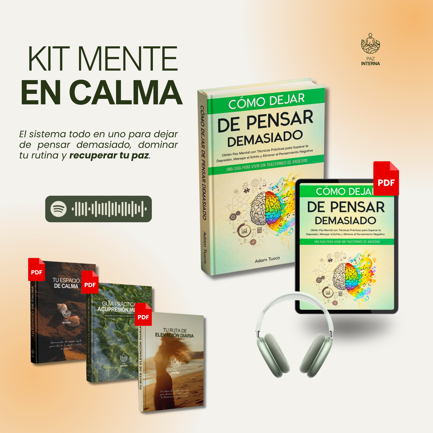Libro "Cómo dejar de pensar demasiado" + Kit Mente en Calma 🧠🌿